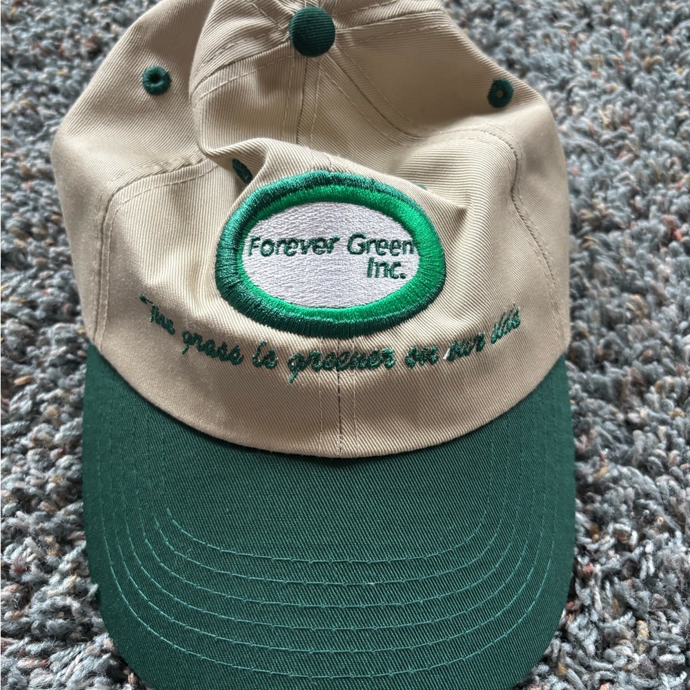 Forever Green Inc. Tan and Green Cap